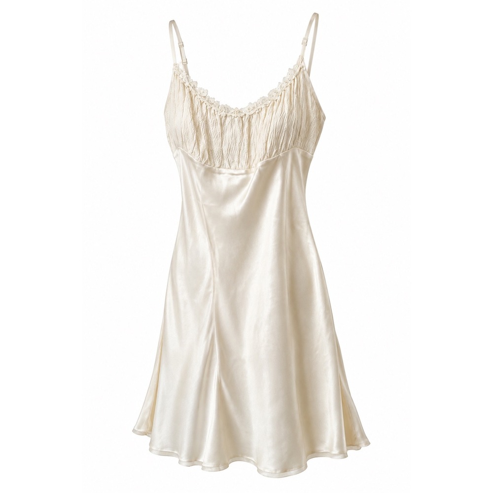 Victoria's Secret 100% Silk Slip Dress Women S Cream Lace Lingerie Coquette